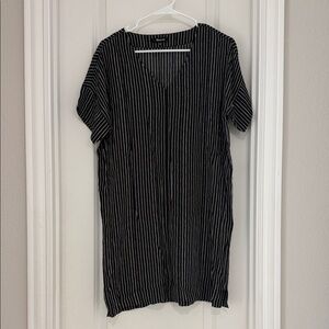Madewell-Black and White Striped Dress